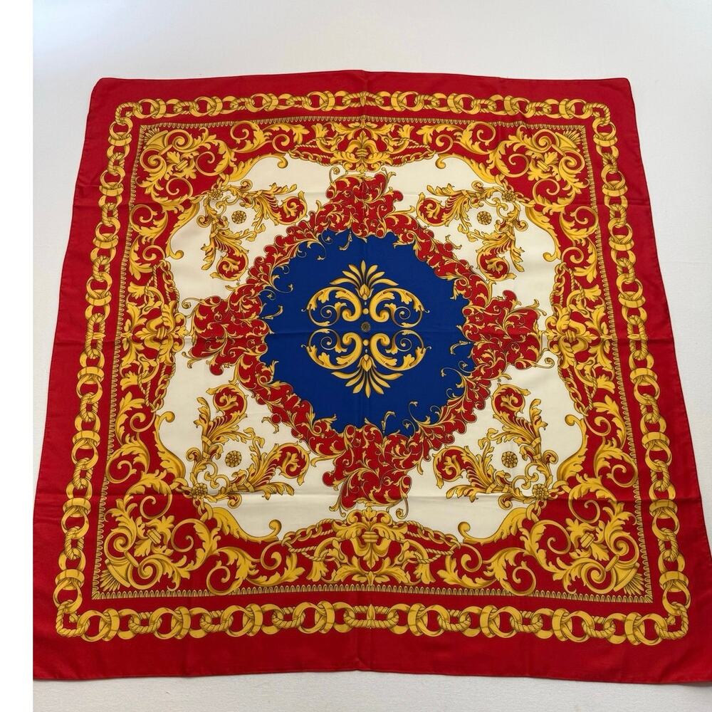 Baroque Chain Print Silk Scarf Square 35 x 35
